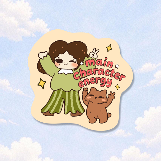 Beige Main Character Energy Sticker Flake